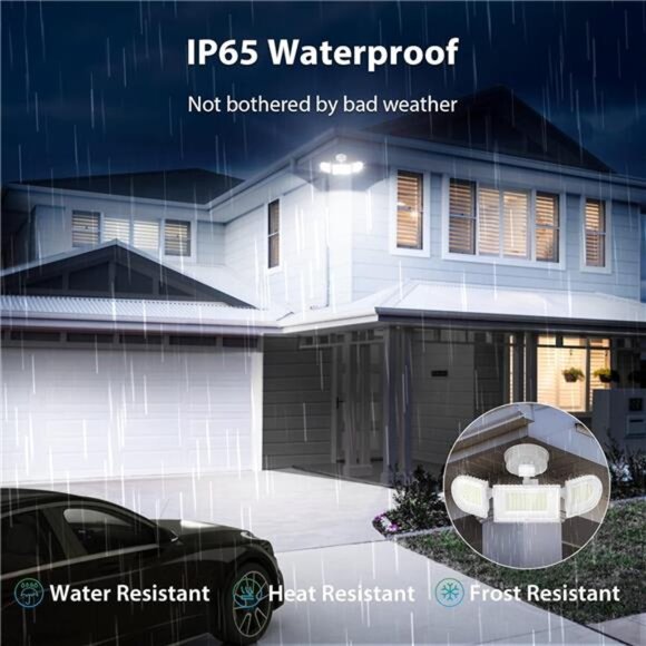 100W Motion Sensor Light Outdoor,9000LM LED Security Lights Outdoor - Picture 5 of 6